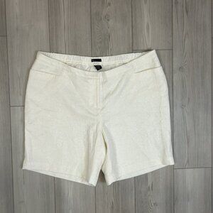 NWT Lane Bryant Ivory Brocade Shorts Lined Size 24‎ Ivory